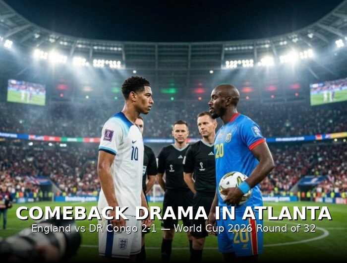 Comeback Drama in Atlanta: England vs DR Congo 2-1 in the World Cup 2026 Round of 32